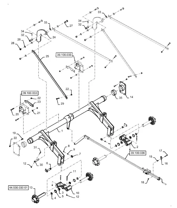 48027362 - Палец рычага осн. рамы подъемн. механ. культив. TM255